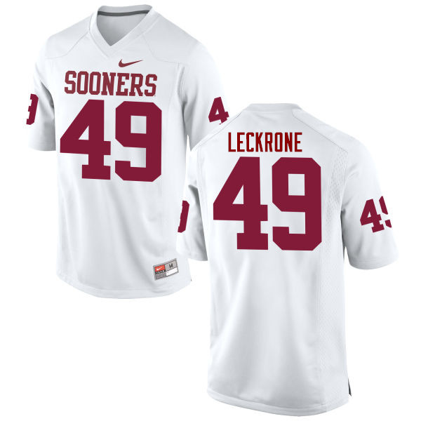 Oklahoma Sooners #49 Matthew Leckrone College Football Jerseys Game-White